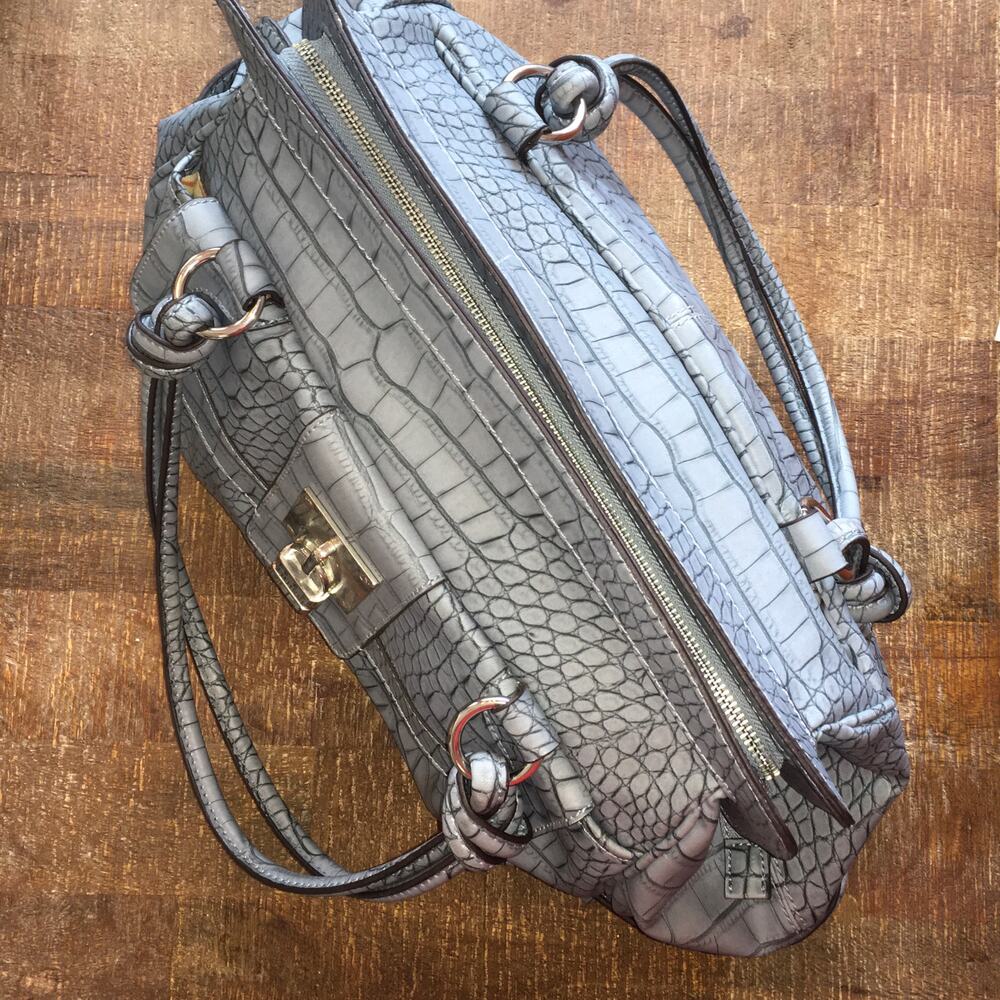 Guess Vintage Y2k Croc Embossed Leather Large Satchel… - Gem